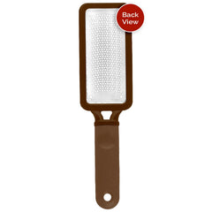 Microplane Colossal Foot File handle and edge show ergonomic grip for comfortable dry or wet foot care.