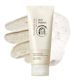 MIDHA Rice Bran Scrub Foam packaging showing daily cleanser with balanced hydration