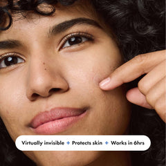 Mighty Patch Invisible+ clear matte patch blended on skin for discreet wear