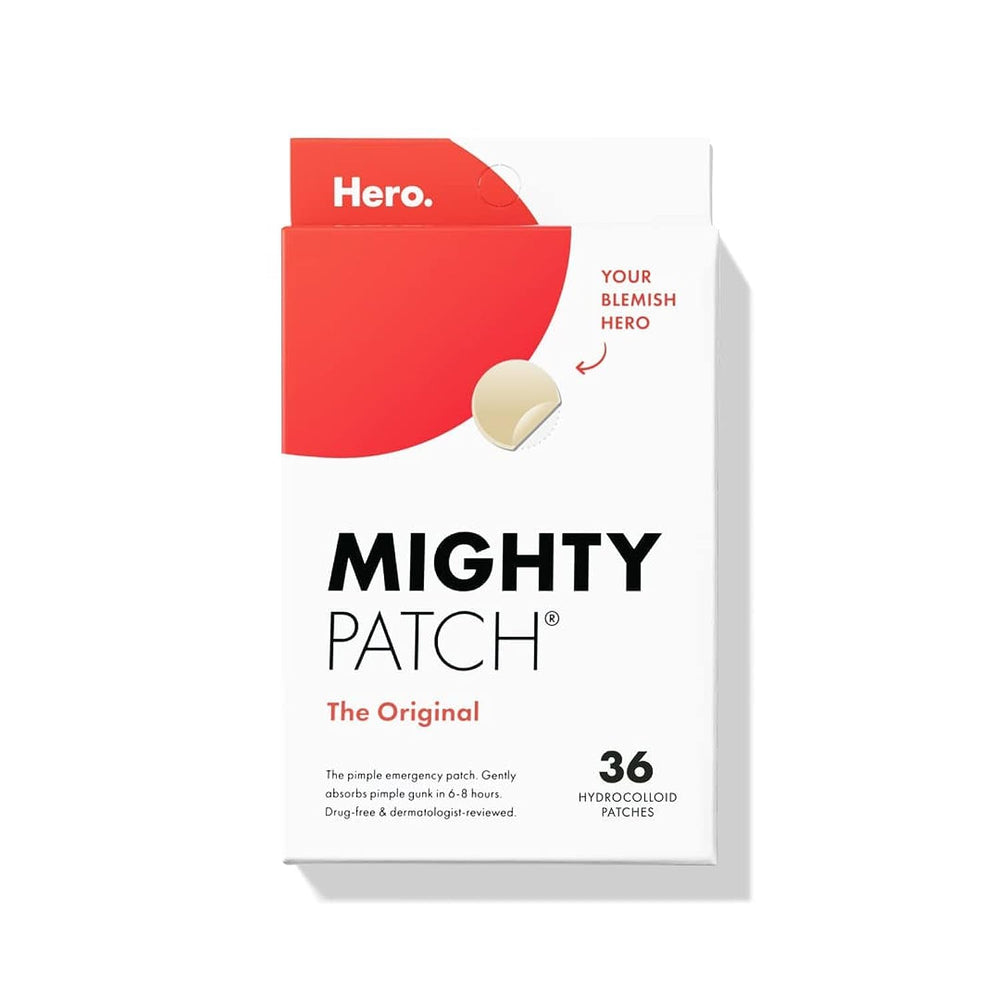 Mighty Patch Original packaging shows the 36-count box for nighttime acne care