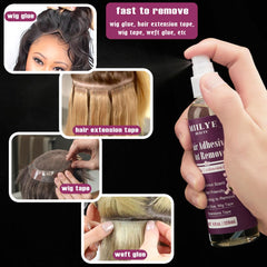 MIILYE hair extension remover spray for easy tape-in removal.