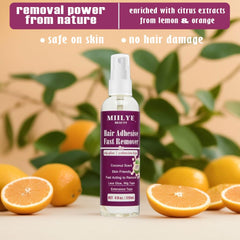 MIILYE wig glue remover spray for lace-front wig application area.