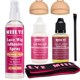 MIILYE wig glue spray kit front lace application for a natural bond.