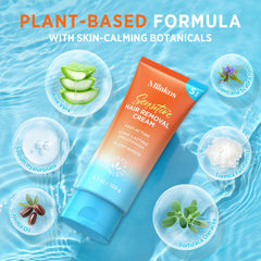 Milakos Painless Hair Removal Cream on bikini area for sensitive-skin comfort