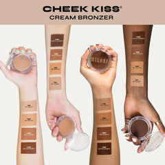 Milani Cheek Kiss Cream Bronzer Spilling Tea on temples and forehead for sun-kissed dimension