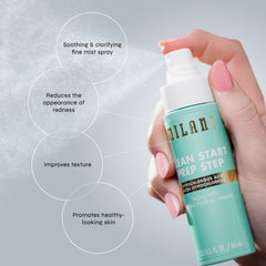 Milani Clean Start Prep Step electrolyte-blend-illustration highlights hydrating skin barrier support.
