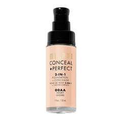 Muestra de tonos marfil de Milani Conceal + Perfect (swatch).