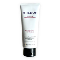 Milbon Repair Restorative Treatment jar texture detail highlights deep conditioning benefits.