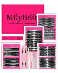 MilyBest lash clusters kit 864pcs for customizable salon-volume at home.
