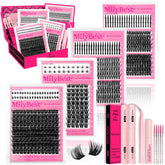 MilyBest lash clusters kit contents 808pcs for versatile DIY lash artistry at home