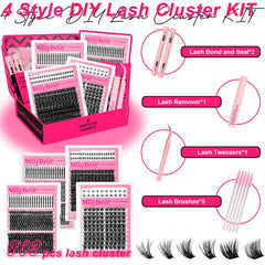 MilyBest lash clusters kit dual-ended glue for strong hold and easy cleanup