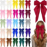 Mimorou 25-pcs satin hair bows in bulk add elegant color accents to any look.