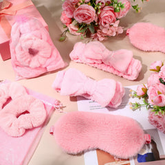 Mimorou velvet scrunchie pink with soft hold and gentle stretch