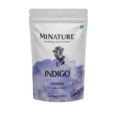 Mi Nature Indigo Leaf Powder jar showing pure tint for dark hair color.