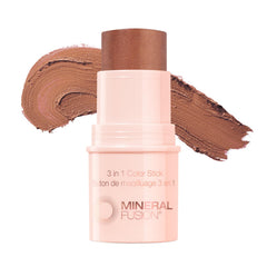 Mineral Fusion 3-in-1 Color Stick twist applicator delivering effortless color.