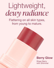 Mineral Fusion 3-in-1 Color Stick Berry Glow cheek-blush delivers lightweight, rosy color