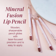 Mineral Fusion Elegant Lip Pencil application tip shows smooth glide for defined lips.