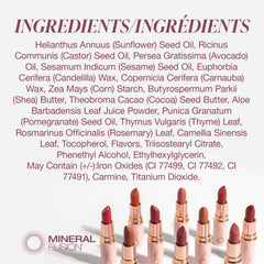 Mineral Fusion Lipstick Negroni tube display highlights premium packaging and shade Negroni