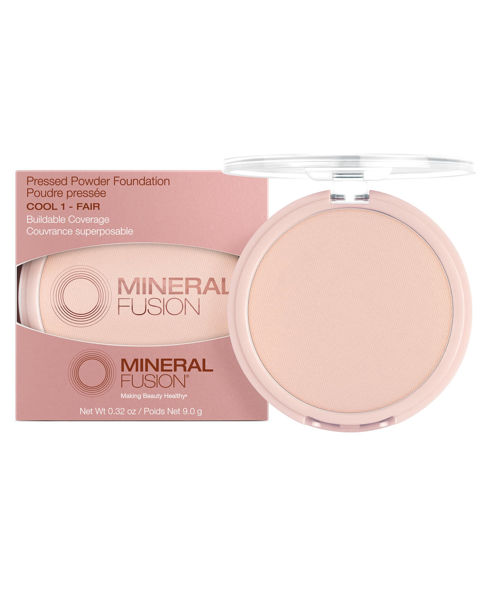 Mineral Fusion pressed powder compact with matte finish for a photo-ready glow