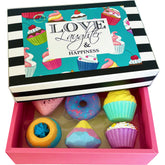 Mineral Me California bath bombs gift set cupcake design delivers colorful fizz for joyful baths