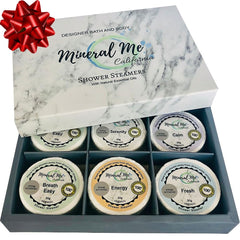 Mineral Me California orange aroma shower steamer for bright morning energy and mood lift.
