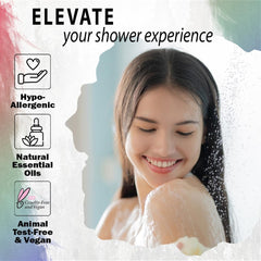 Mineral Me California shower-steamer in a steamy shower scene.