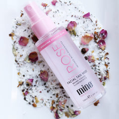 Minetan Rose Face Tan Mist spray in action for seamless application