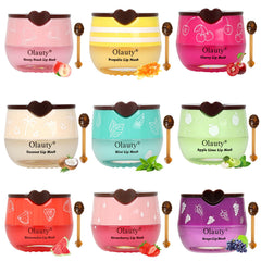 Minfei bee lip balm honey pot packaging shows rich hydration for dry lips.