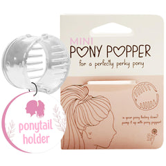 Mini Pony Popper Lift Clip clear holds hair for natural-looking lift.