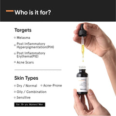 Minimalist Tranexamic Acid Serum texture close-up highlights lightweight, fast-absorbing formula.