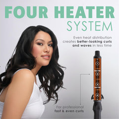 MINT Professional wand ceramic ionic tourmaline barrel delivers shine and smoothness.