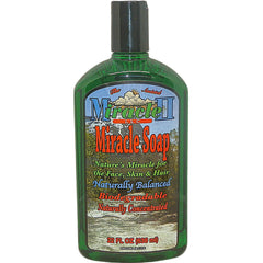 Miracle II Regular Soap 22oz bottle showing multipurpose cleaner for skin, hair, and surfaces.