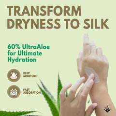 Miracle of Aloe application closeup shows quick-absorbing, non-greasy hand care.