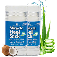 Miracle of Aloe heel stick application shows easy glide for quick relief