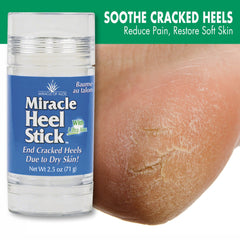 Miracle of Aloe Heel Stick close-up with nourishing shea and cocoa butters.