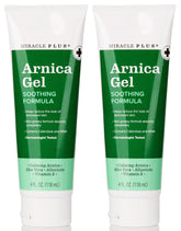 Miracle Plus Arnica Bruises Gel bottle for quick bruise comfort after minor injuries.