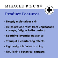 Miracle Plus lavender-scented magnesium cream for relaxing leg comfort