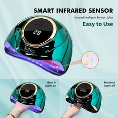 MIRAGE LAYON UV Nail Lamp side view shows compact, ergonomic design for home studios