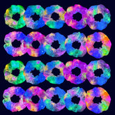 Mirawish glow scrunchies wide view with ten colors for night parties.