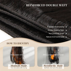 MIRONICA straight bundles weft closeup shows durable double machine weave