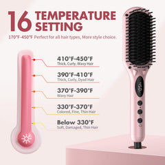 MiroPure high-density nano comb brush for curling-to-straight transformation and scalp massage.