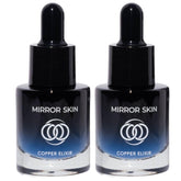Mirror Skin Copper Peptides Serum bottle closeup showing premium hydration and glow potential