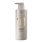 Mise En Scene Salon 10 Protein Shampoo bottle pouring strengthens hair and smooths cuticles