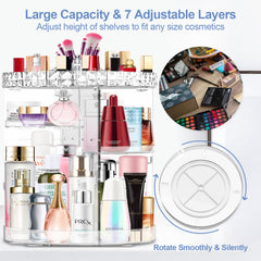 MISERWE large capacity cosmetic storage box with ample space for brushes and lipsticks