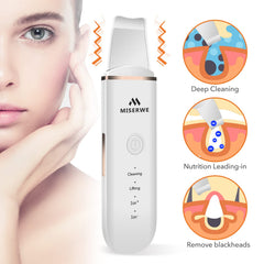 MISERWE Skin Scrubber white side view showing portable design for travel