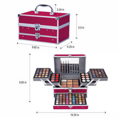 Miss Rose All In One 132-Color Makeup Kit eye shadow panels offer matte and pearlescent shades.