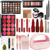 Miss Rose M All In One Kit pink packaging emphasizes portability for on-the-go makeup