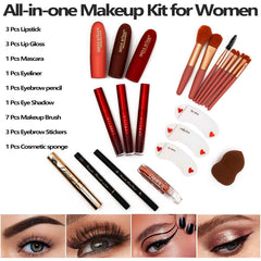 Miss Rose M187 Colors big mirror inside case aids quick, precise makeup checks.