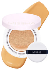 MISSHA Magic Cushion Foundation No.27 Honey Beige builds buildable coverage for medium skin.