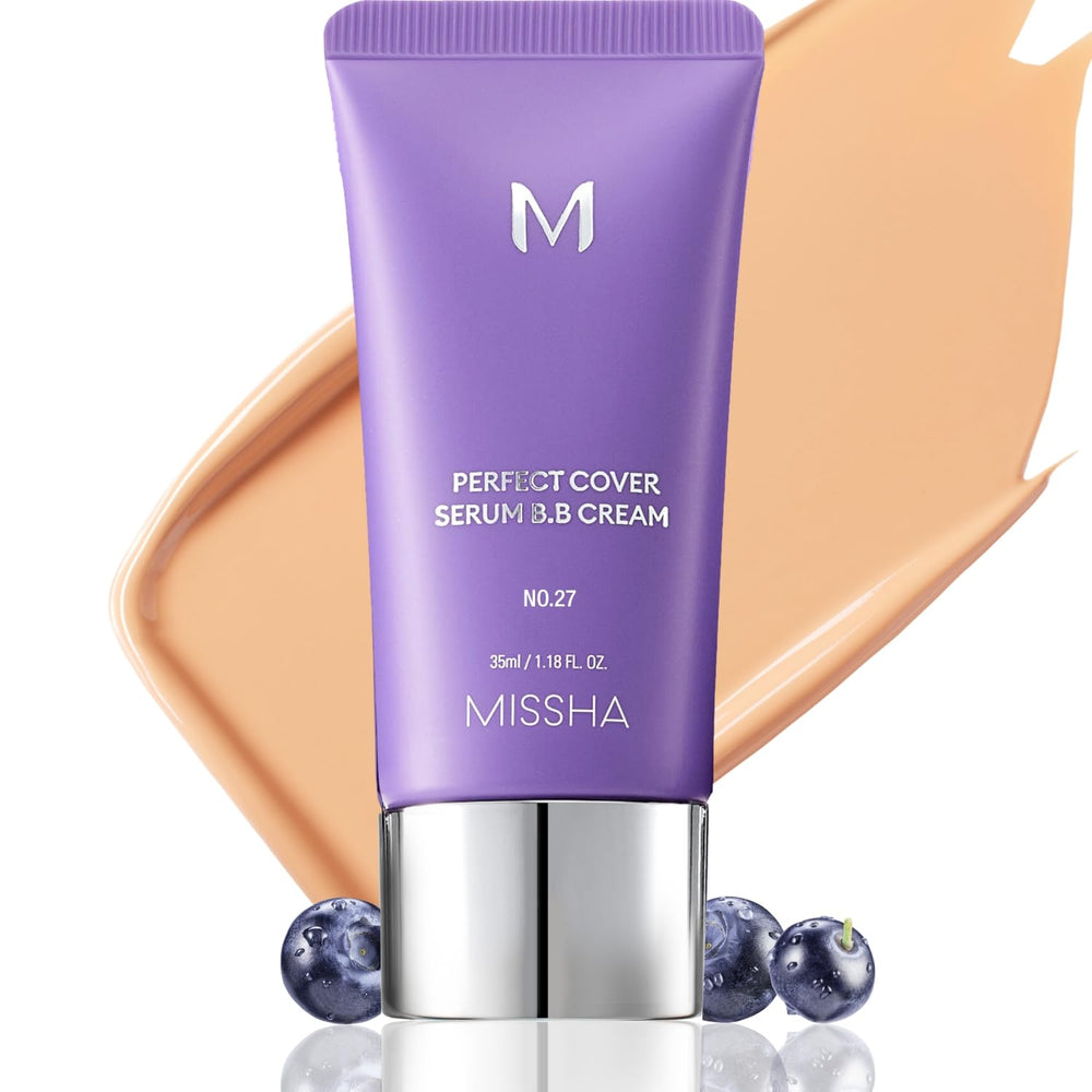 MISSHA M Perfect Cover Serum BB Cream No.27 tube-front for easy, hydrating skin tint.